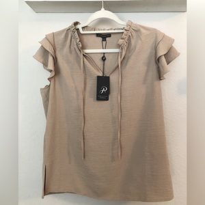 Adrianna Papell Tie Neck w/Layered Ruffles